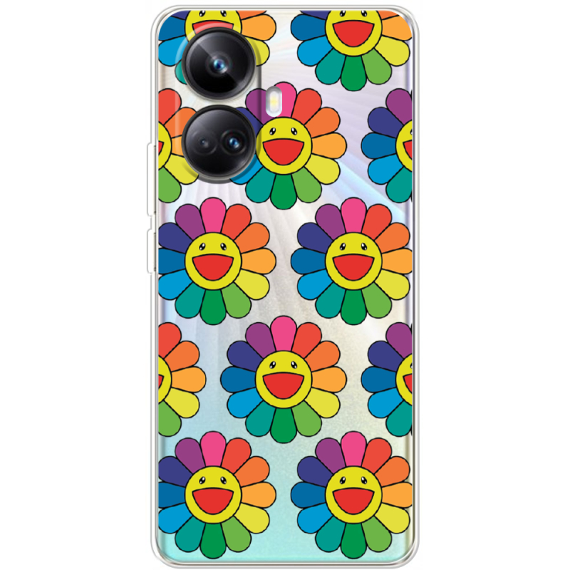 Прозрачный чехол BoxFace Realme 10 Pro Plus Hippie Flowers