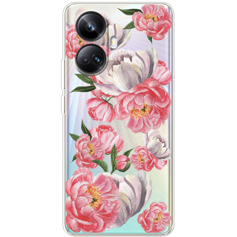 Прозрачный чехол BoxFace Realme 10 Pro Plus Peony Watercolor Style