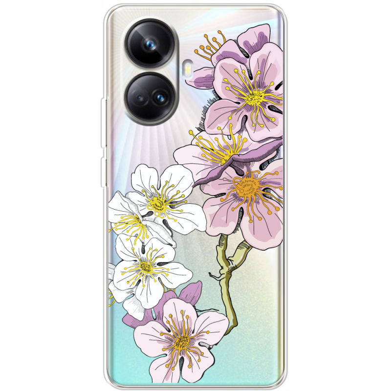 Прозрачный чехол BoxFace Realme 10 Pro Plus Cherry Blossom