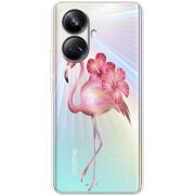 Прозрачный чехол BoxFace Realme 10 Pro Plus Floral Flamingo