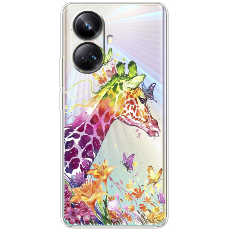 Прозрачный чехол BoxFace Realme 10 Pro Plus Colorful Giraffe