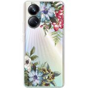 Прозрачный чехол BoxFace Realme 10 Pro Plus Floral