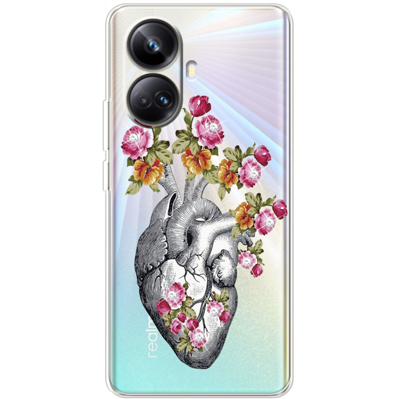 Чехол со стразами Realme 10 Pro Plus Heart