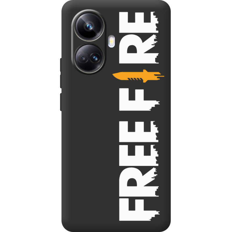 Черный чехол BoxFace Realme 10 Pro Plus Free Fire White Logo