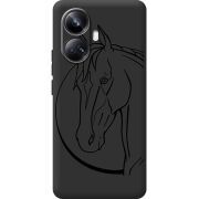 Черный чехол BoxFace Realme 10 Pro Plus Horse