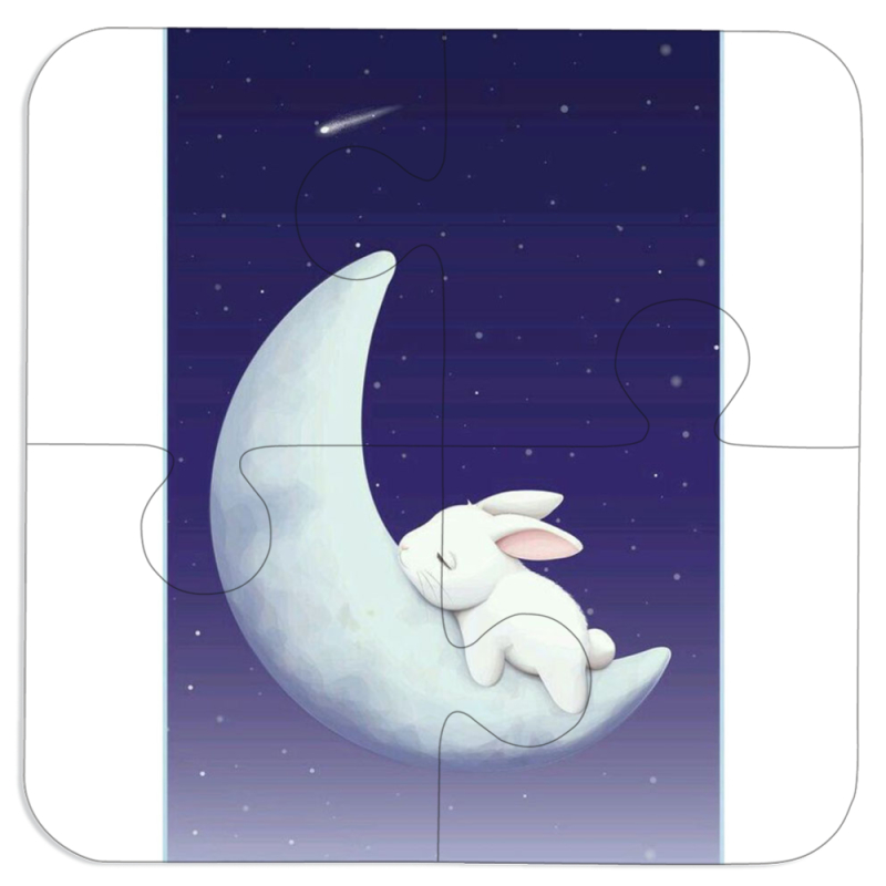 Магнитные фотопазлы 100 на 100 Moon Bunny