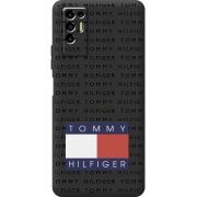 Черный чехол BoxFace Tecno POVA 2 Tommy Print