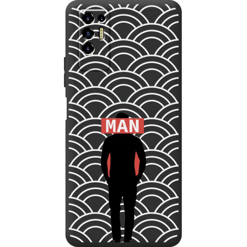 Черный чехол BoxFace Tecno POVA 2 Man Pattern