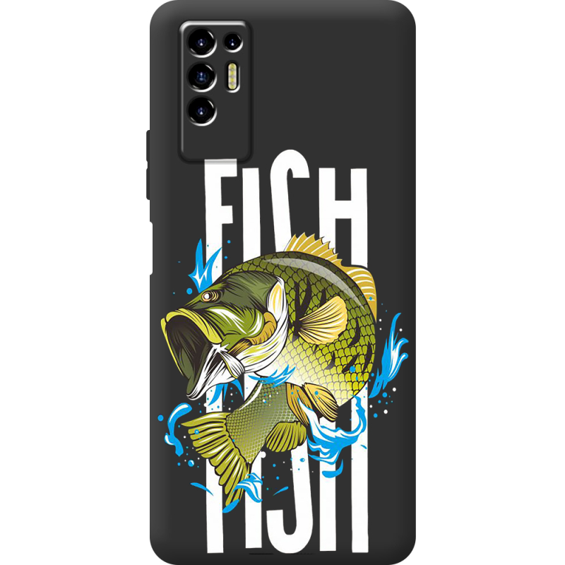 Черный чехол BoxFace Tecno POVA 2 Fish