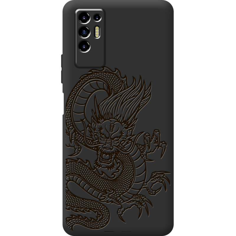 Черный чехол BoxFace Tecno POVA 2 Chinese Dragon