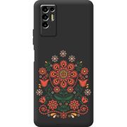 Черный чехол BoxFace Tecno POVA 2 Ukrainian Ornament