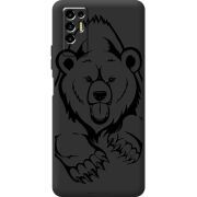 Черный чехол BoxFace Tecno POVA 2 Grizzly Bear