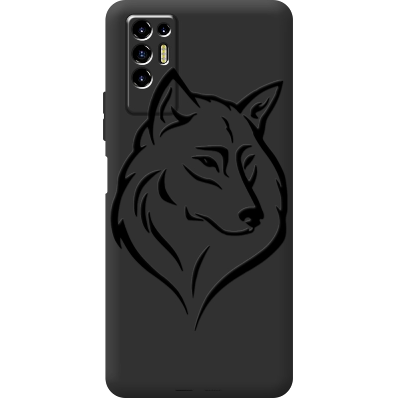 Черный чехол BoxFace Tecno POVA 2 Wolf