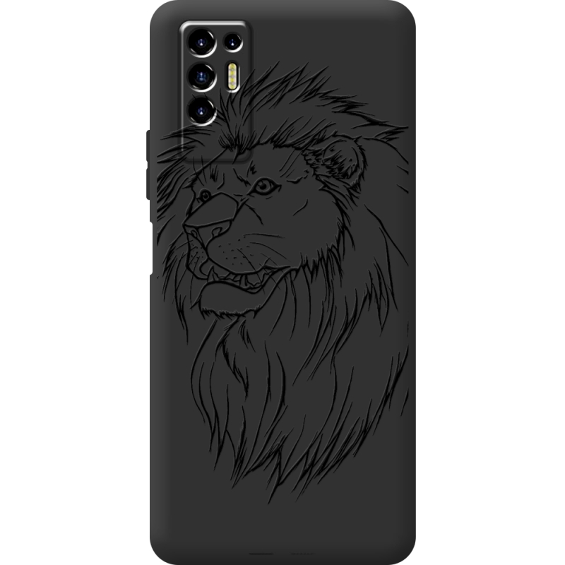 Черный чехол BoxFace Tecno POVA 2 Lion