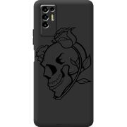 Черный чехол BoxFace Tecno POVA 2 Skull and Roses