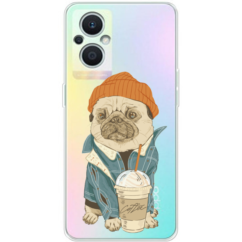 Прозрачный чехол BoxFace OPPO Reno 7 Lite 5G Dog Coffeeman