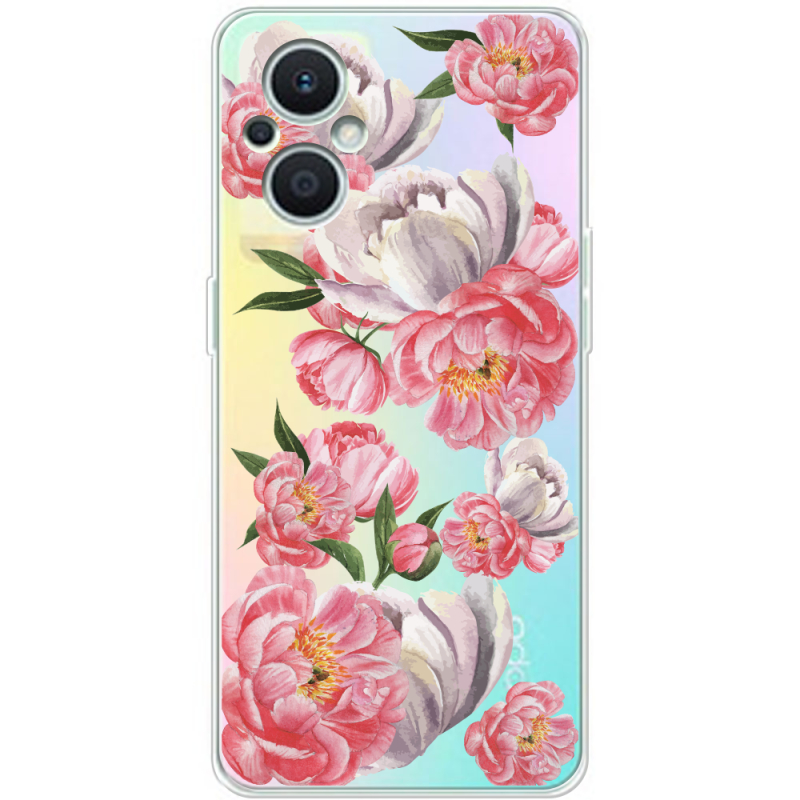 Прозрачный чехол BoxFace OPPO Reno 7 Lite 5G Peony Watercolor Style