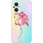 Прозрачный чехол BoxFace OPPO Reno 7 Lite 5G Floral Flamingo