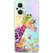 Прозрачный чехол BoxFace OPPO Reno 7 Lite 5G Colorful Giraffe