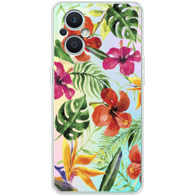 Прозрачный чехол BoxFace OPPO Reno 7 Lite 5G Tropical Flowers