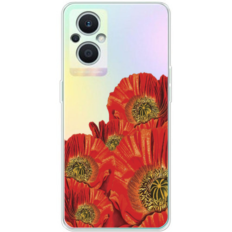 Прозрачный чехол BoxFace OPPO Reno 7 Lite 5G Red Poppies