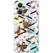 Прозрачный чехол BoxFace OPPO Reno 7 Lite 5G Cotton flowers