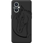 Черный чехол BoxFace OPPO Reno 7 Lite 5G Horse