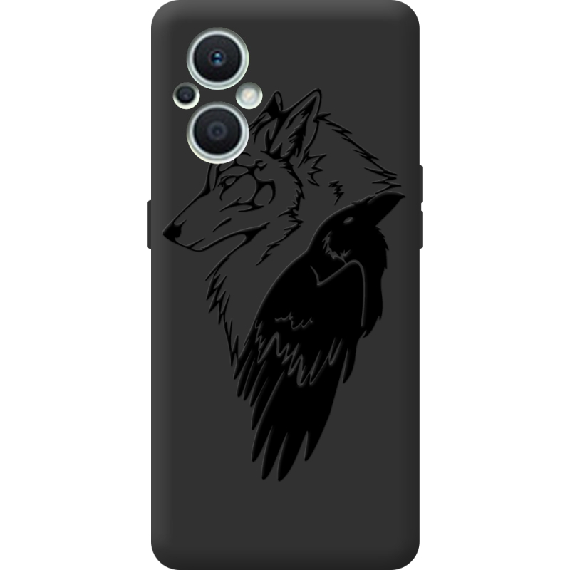 Черный чехол BoxFace OPPO Reno 7 Lite 5G Wolf and Raven