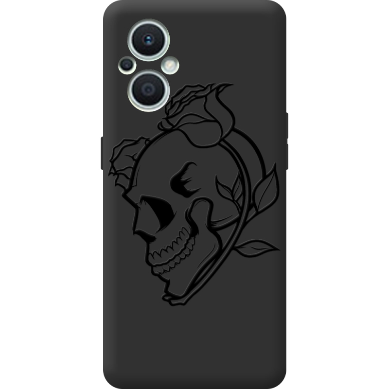 Черный чехол BoxFace OPPO Reno 7 Lite 5G Skull and Roses