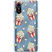 Прозрачный чехол BoxFace ZTE Blade A31 Plus с 3D-глазками Popcorn