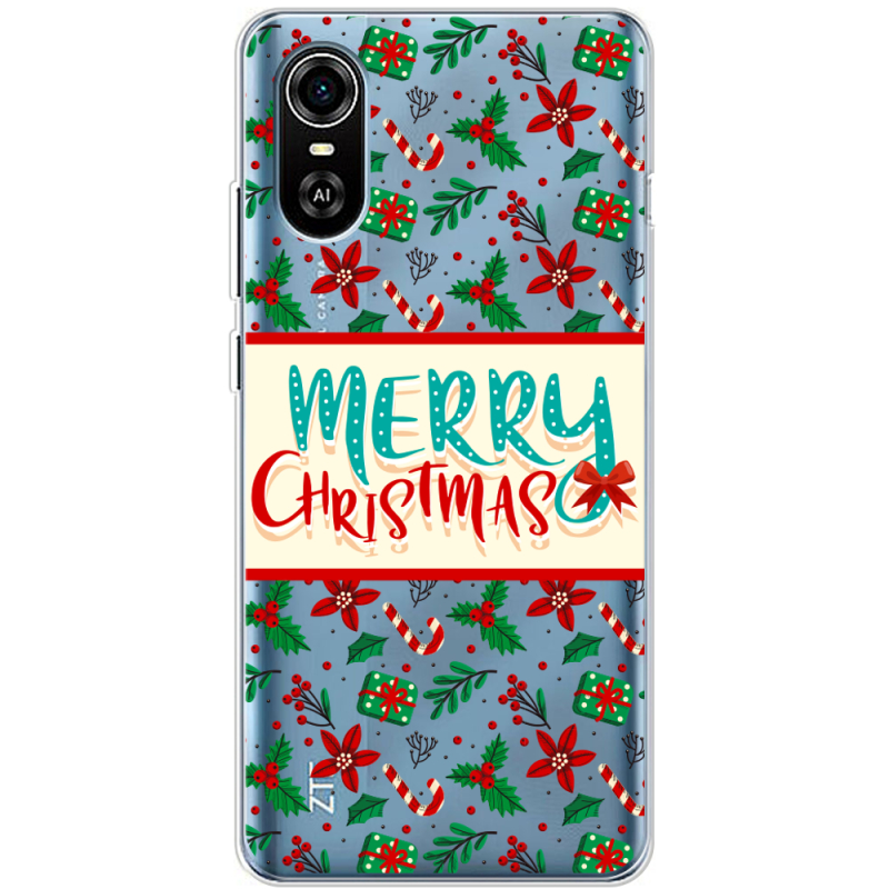 Прозрачный чехол BoxFace ZTE Blade A31 Plus Vintage Christmas Pattern