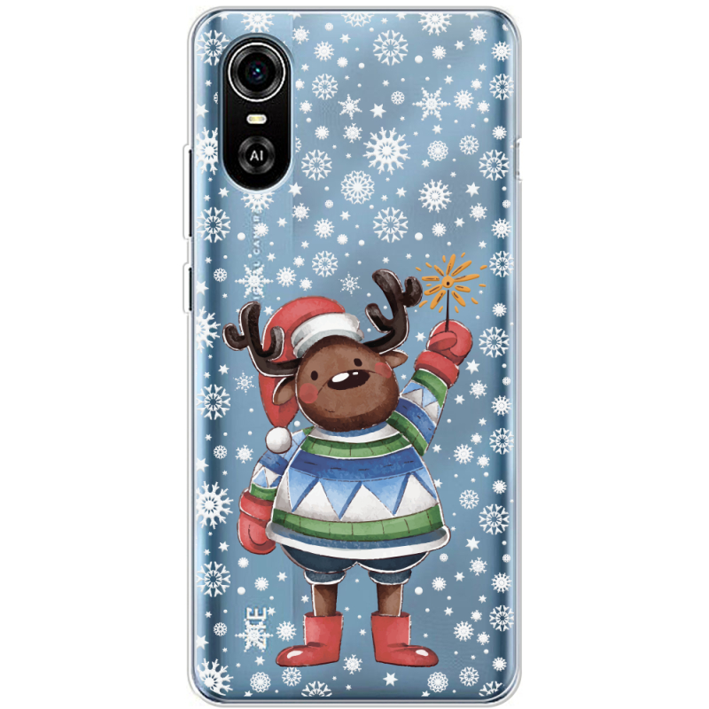 Прозрачный чехол BoxFace ZTE Blade A31 Plus Christmas Deer with Snow