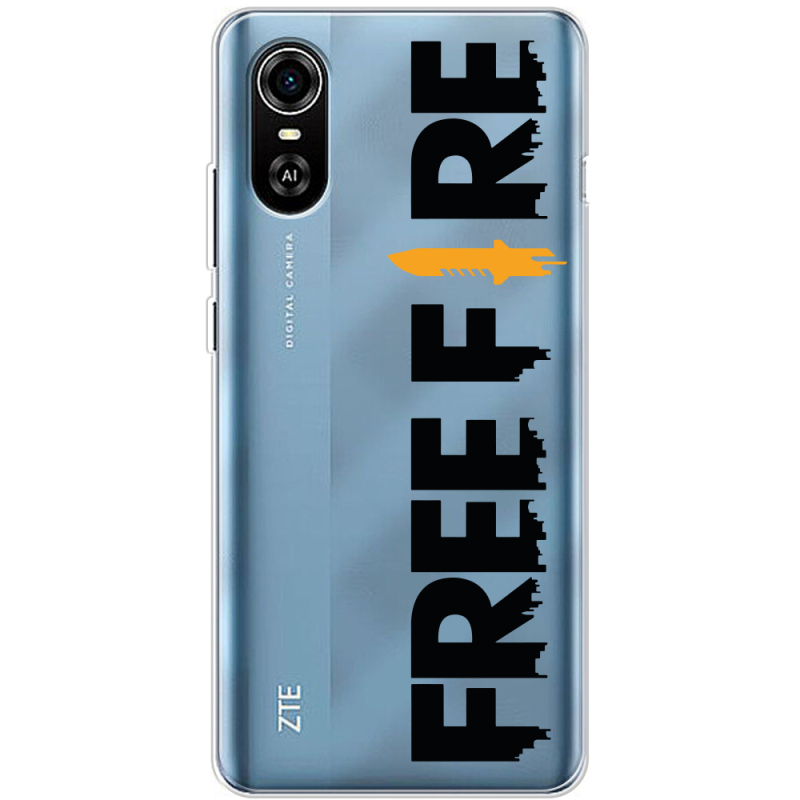 Прозрачный чехол BoxFace ZTE Blade A31 Plus Free Fire Black Logo