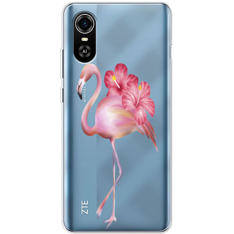 Прозрачный чехол BoxFace ZTE Blade A31 Plus Floral Flamingo