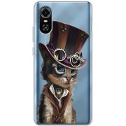 Прозрачный чехол BoxFace ZTE Blade A31 Plus Steampunk Cat