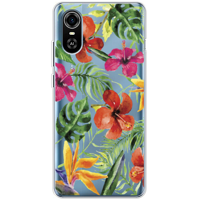 Прозрачный чехол BoxFace ZTE Blade A31 Plus Tropical Flowers