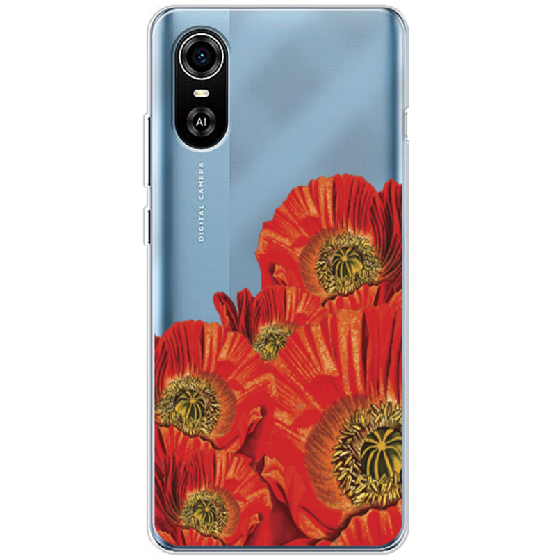 Прозрачный чехол BoxFace ZTE Blade A31 Plus Red Poppies