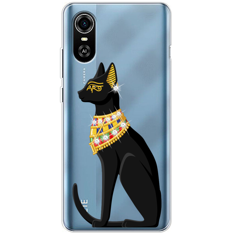 Чехол со стразами ZTE Blade A31 Plus Egipet Cat
