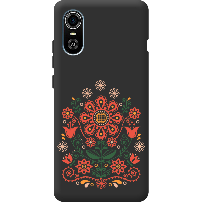 Черный чехол BoxFace ZTE Blade A31 Plus Ukrainian Ornament