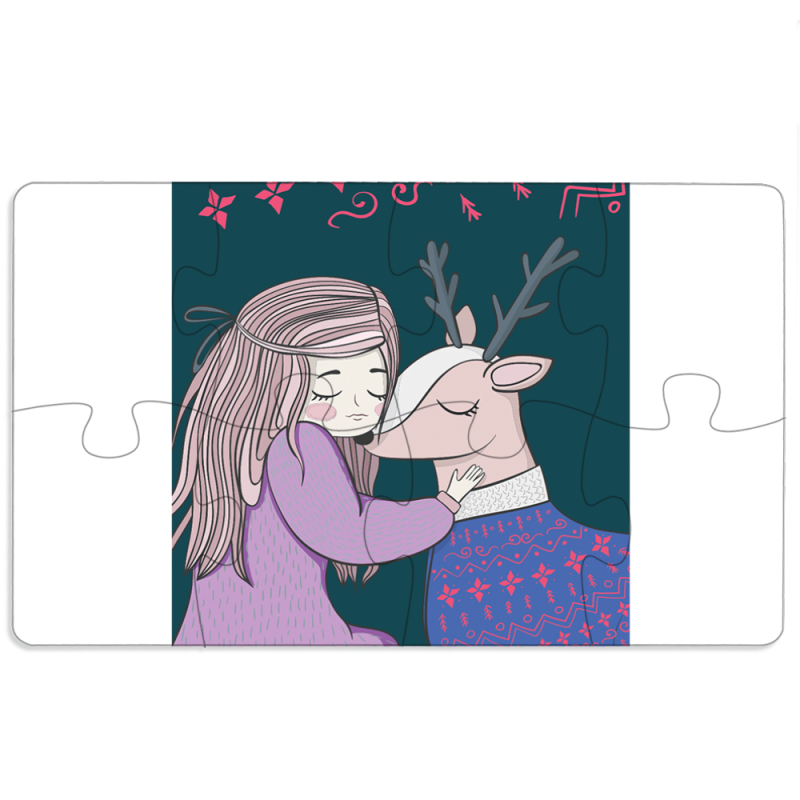 Магнитные фотопазлы 110 на 65 Girl and deer