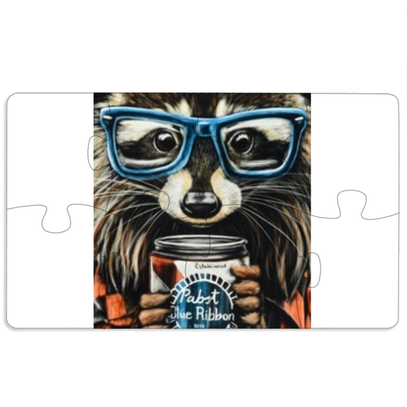 Магнитные фотопазлы 110 на 65 Енот с банкой