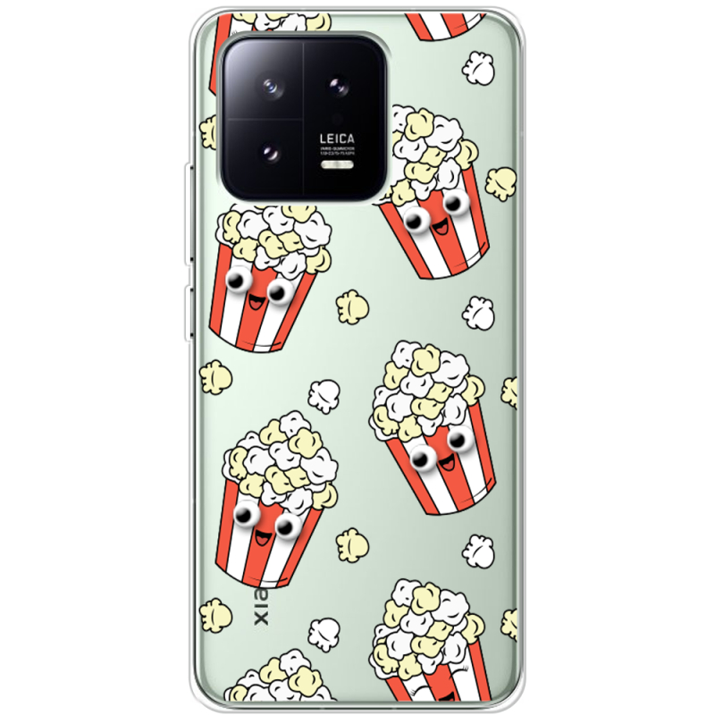 Прозрачный чехол BoxFace Xiaomi 13 с 3D-глазками Popcorn