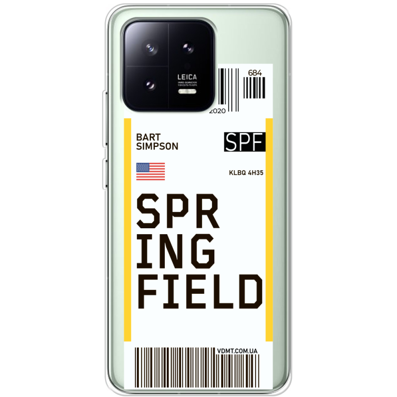 Прозрачный чехол BoxFace Xiaomi 13 Ticket Springfield