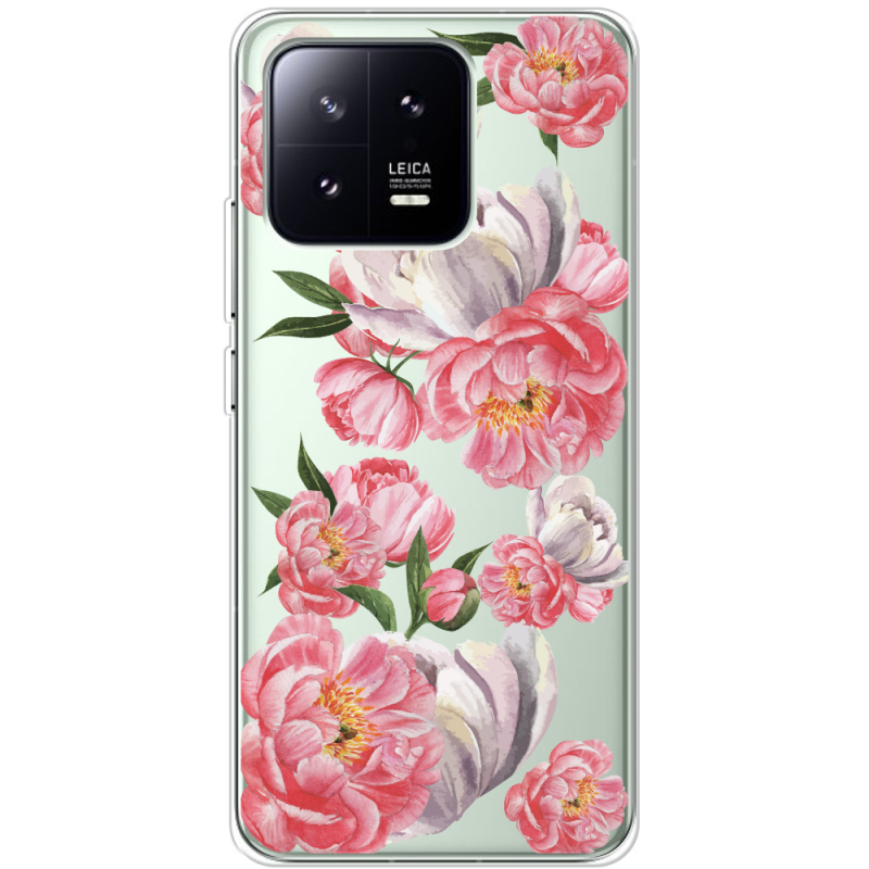 Прозрачный чехол BoxFace Xiaomi 13 Peony Watercolor Style