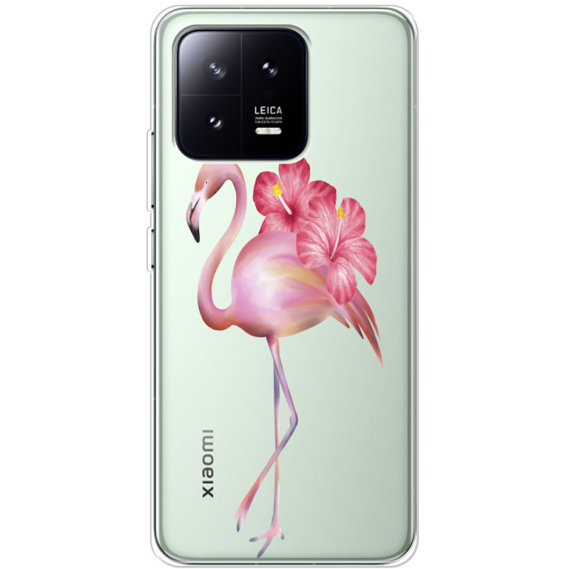 Прозрачный чехол BoxFace Xiaomi 13 Floral Flamingo