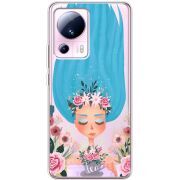 Прозрачный чехол BoxFace Xiaomi 13 Lite Blue Hair