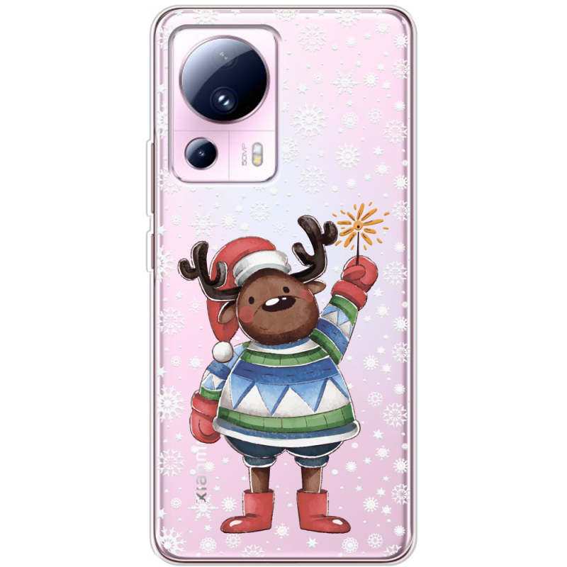 Прозрачный чехол BoxFace Xiaomi 13 Lite Christmas Deer with Snow