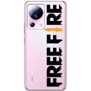 Прозрачный чехол BoxFace Xiaomi 13 Lite Free Fire Black Logo