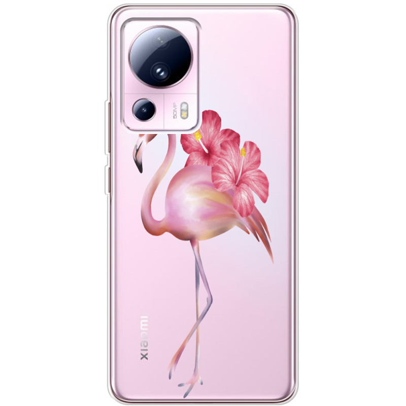 Прозрачный чехол BoxFace Xiaomi 13 Lite Floral Flamingo