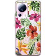 Прозрачный чехол BoxFace Xiaomi 13 Lite Tropical Flowers